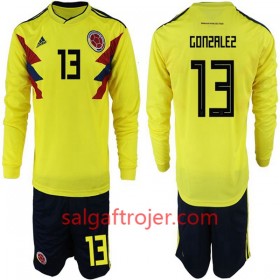 Colombia Fodboldtrøjer Gonzalez 13 Børn Hjemmebanesæt VM 2018 Langærmet